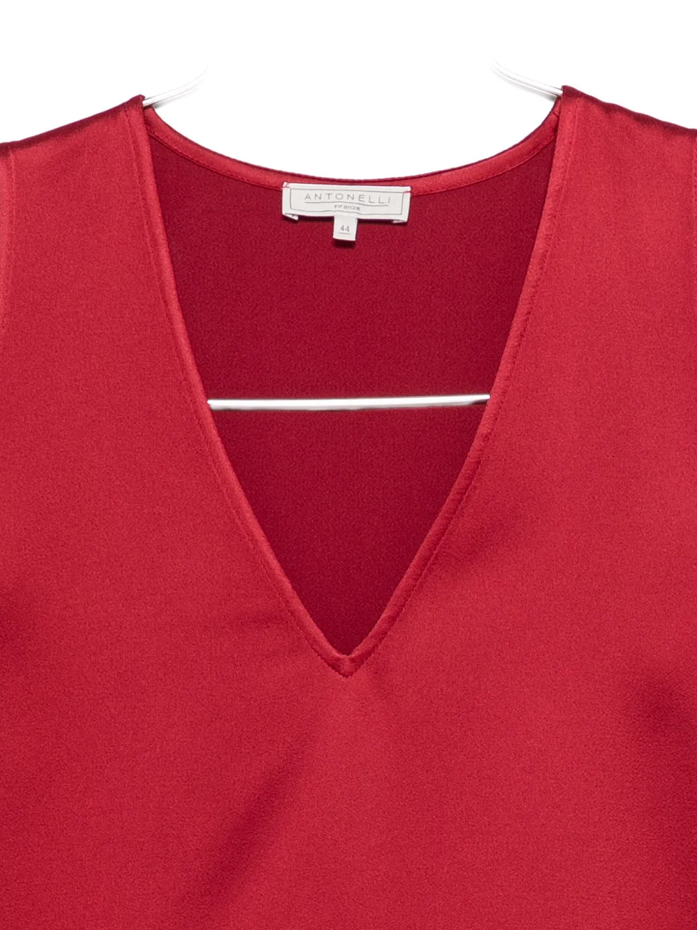 Antonelli V-neck Sleeveless Top In Red