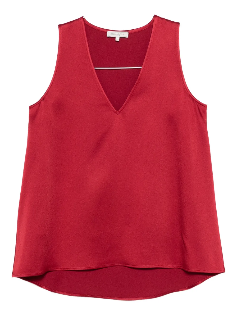 Antonelli V-neck Sleeveless Top In Red