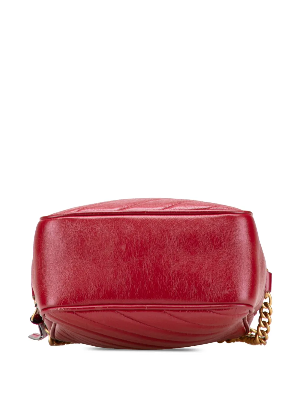 Pre-owned Gucci 2016-2025 Gg Marmont Matelasse Leather Double Zip Crossbody Bag In Red