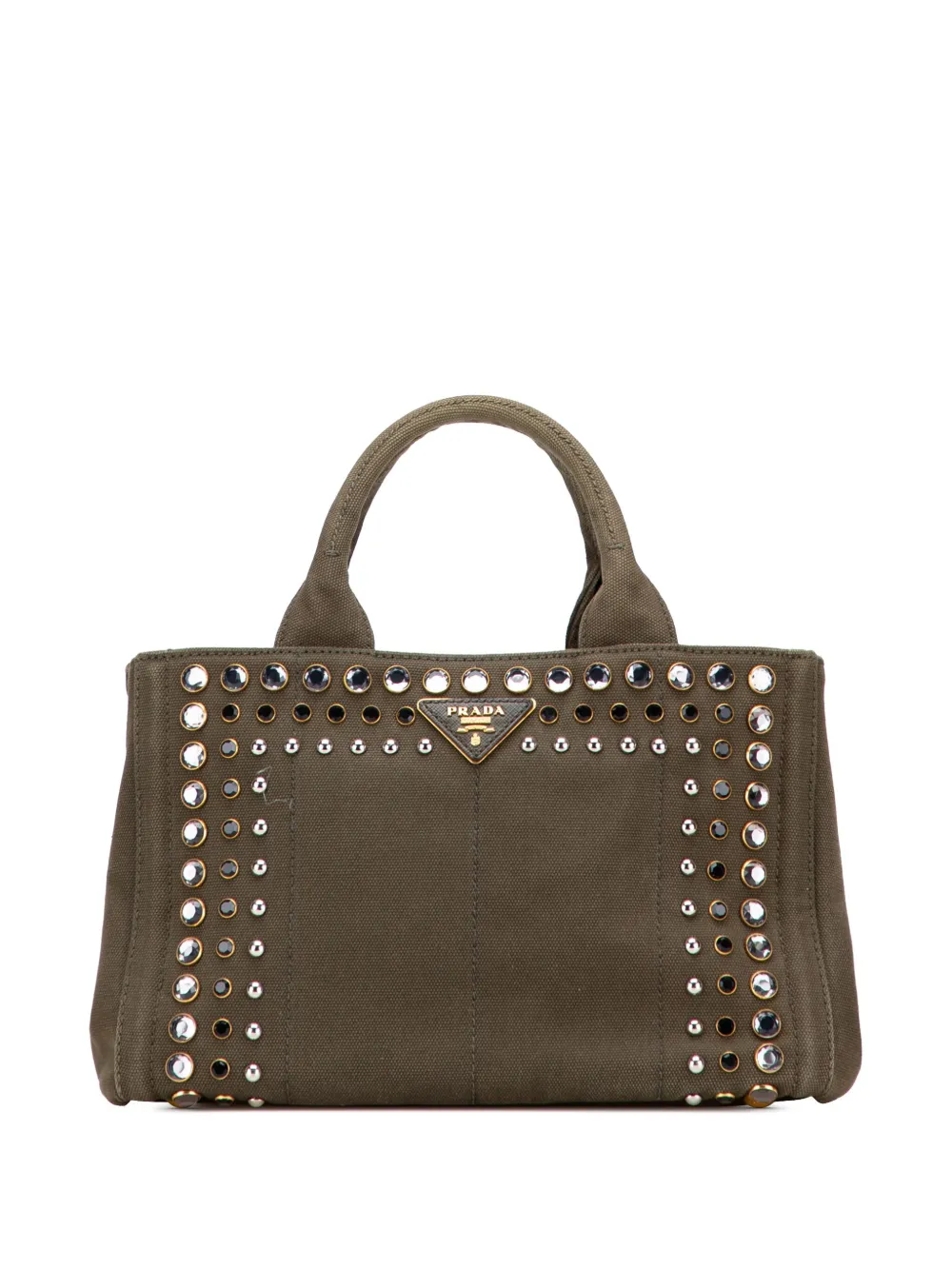 Pre-owned Prada 2000-2025 Small Canvas Canapa Bijoux Satchel In Brown