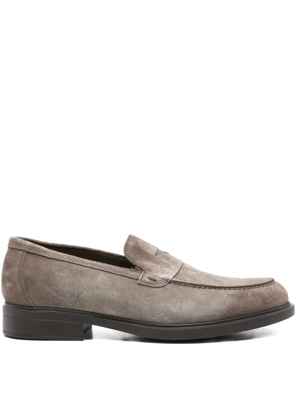 Doucal's penny-slot suede loafers Grey