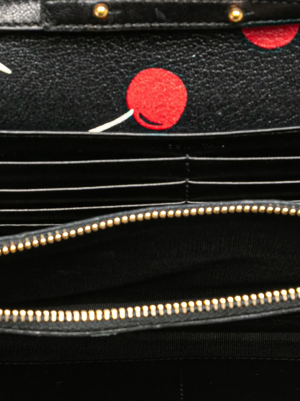 Pre-owned Saint Laurent 2013-2025 Leather Cherry Wallet On Chain Crossbody Bag In Black
