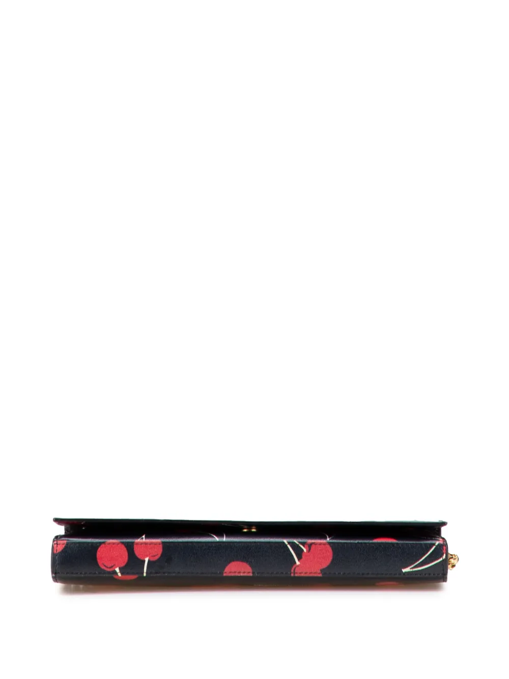 Pre-owned Saint Laurent 2013-2025 Leather Cherry Wallet On Chain Crossbody Bag In Black