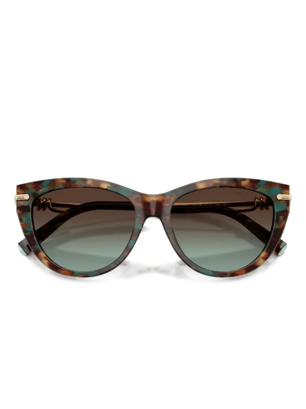 Tiffany & Co. knot-detail cat-eye Sunglasses | Green | FARFETCH display picture 1