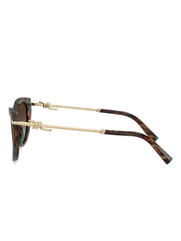 Tiffany & Co. knot-detail cat-eye Sunglasses | Green | FARFETCH display picture 2