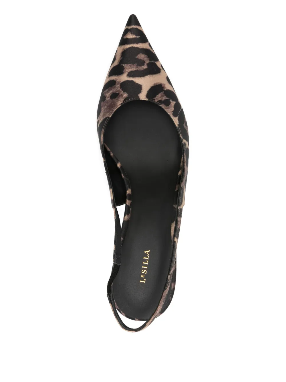 Le Silla Slingback pumps met luipaardprint Beige