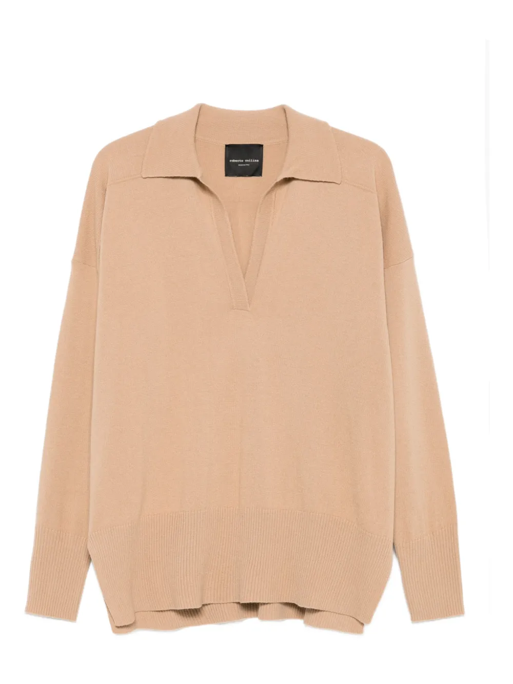 Roberto Collina polo-collar ribbed-hem sweater | Brown | Image 1