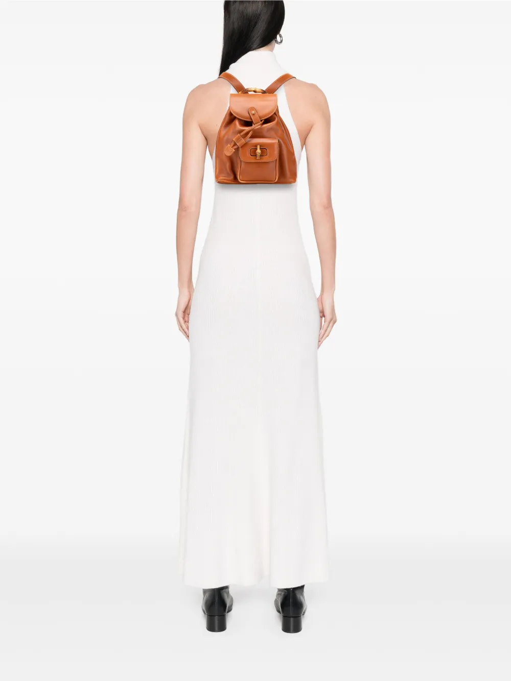 Gucci Pre-Owned 20th Century Leather Bamboo Drawstring backpack | Pre-Owned | Image 2