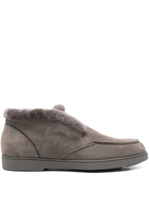 Doucal's fur-trim suede boots