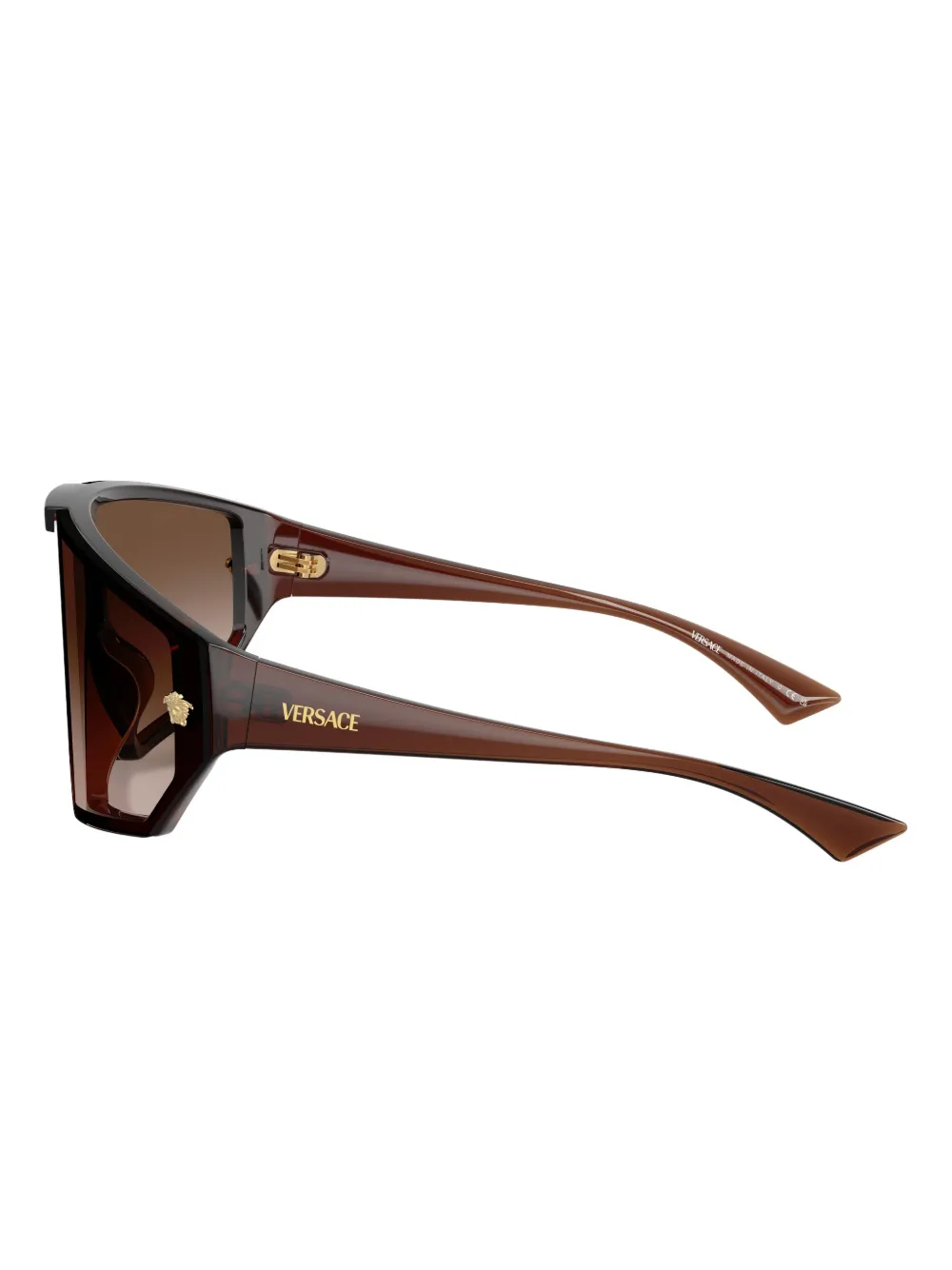 Versace Eyewear Medusa zonnebril met geometrisch montuur Bruin