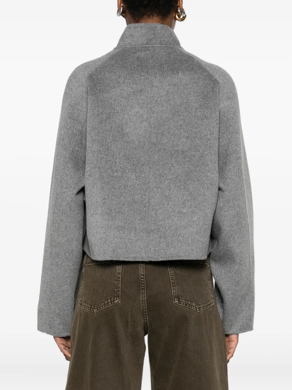 Loulou De Saison High-neck Button-fastening Jacket In Gray
