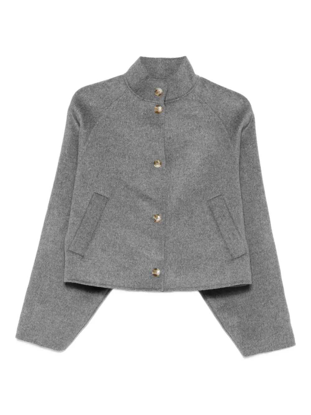 Loulou De Saison High-neck Button-fastening Jacket In Gray