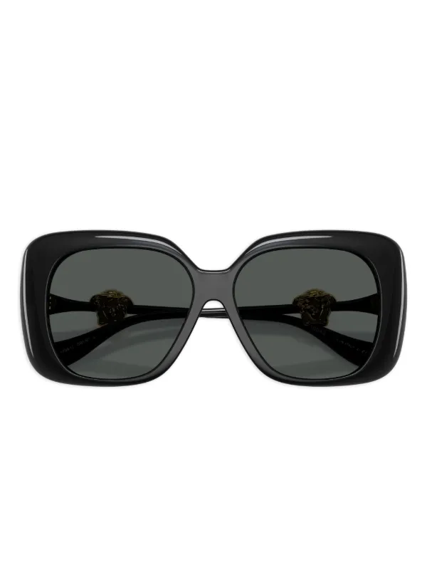 Versace Eyewear Medusa square-frame Sunglasses | Black | FARFETCH