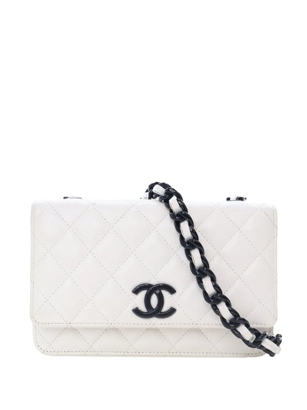 CHANEL Pre-Owned 2020 マトラッセ キャビア マイ エブリシング ウォレットオンチェーン ショルダーバッグ - ホワイト CHANEL Pre-Owned 2020 マトラッセ キャビア マイ エブリシング ウォレットオンチェーン ショルダーバッグ - ホワイト