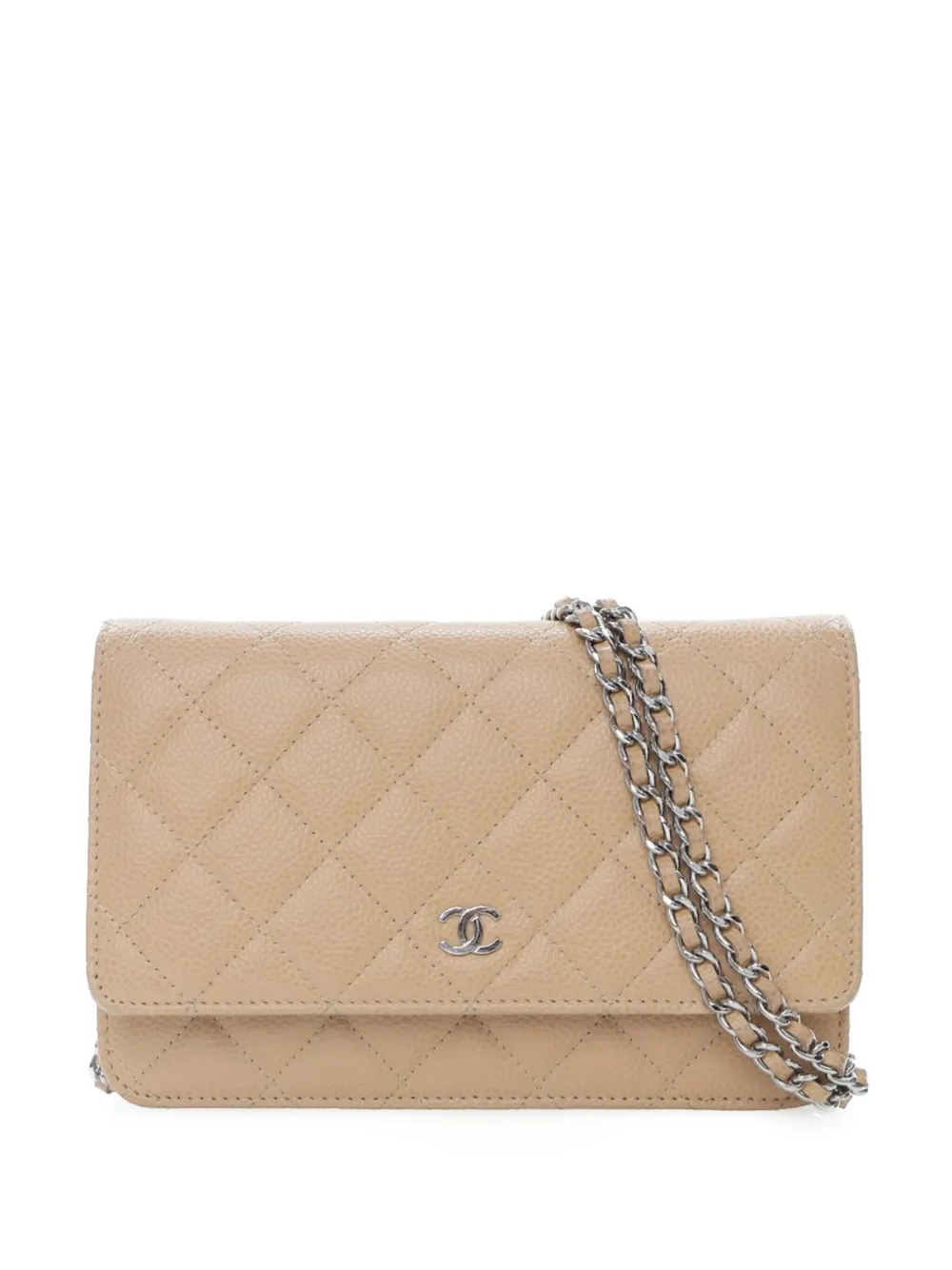 CHANEL Pre-Owned 2021-2025 クラシック キャビア ウォレット オン チェーン ショルダーバッグ - ブラウン CHANEL Pre-Owned 2021-2025 クラシック キャビア ウォレット オン チェーン ショルダーバッグ - ブラウン