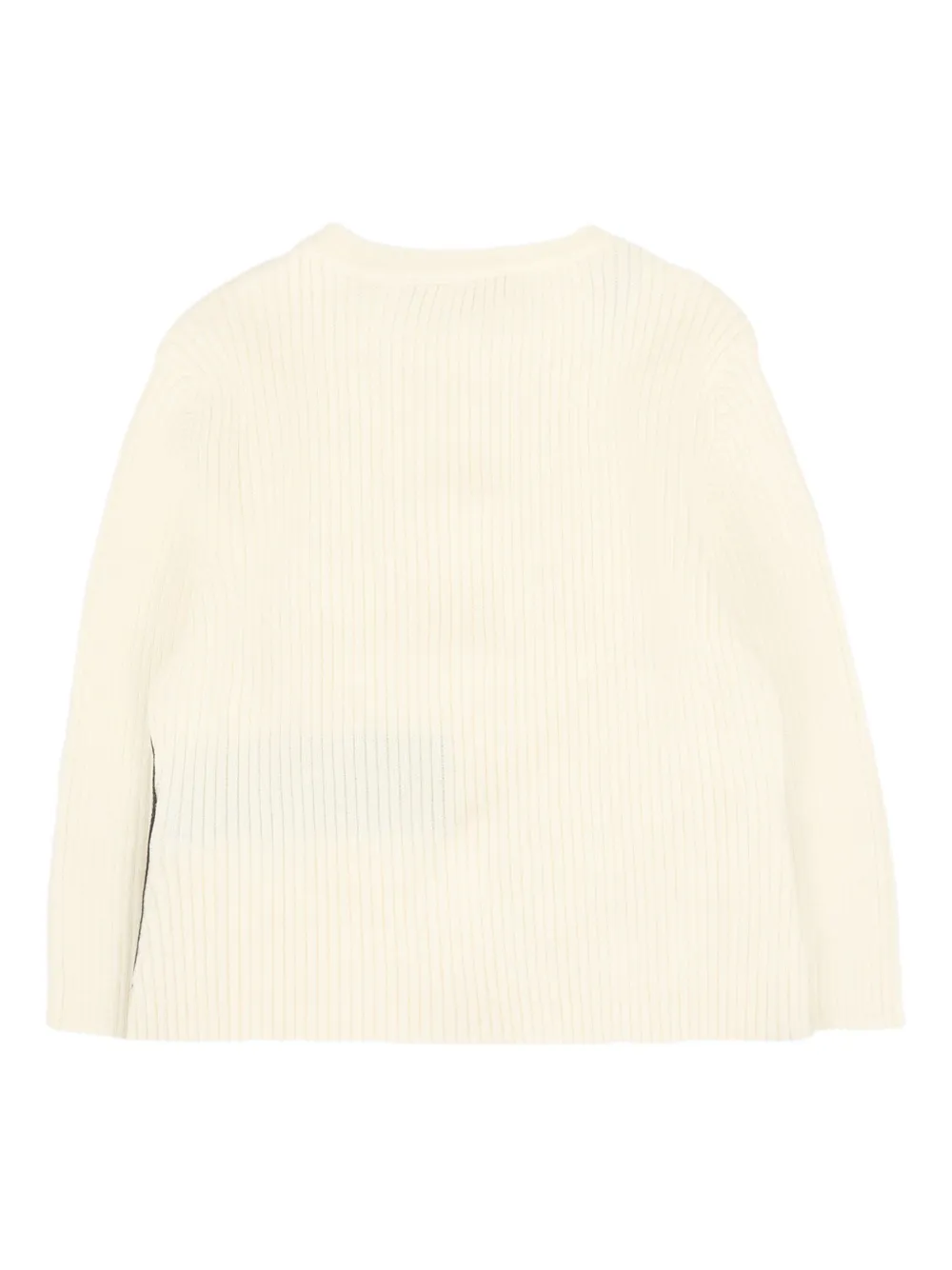 Balmain Kids ribbed gold-button cardigan Beige