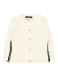 Balmain Kids ribbed gold-button cardigan - Neutrals