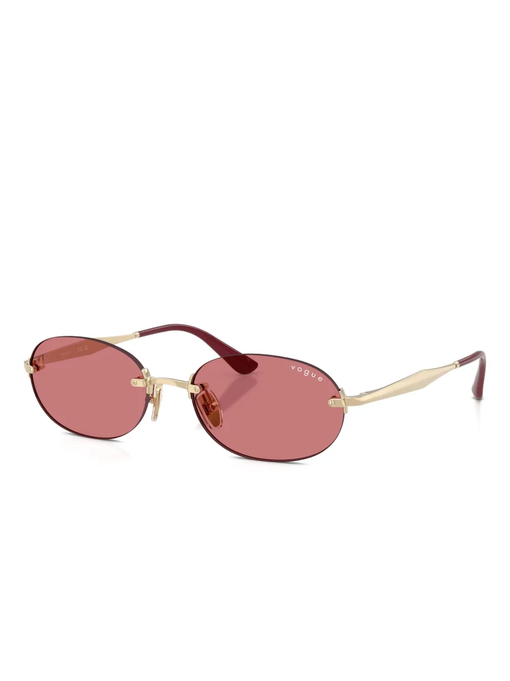 Vogue Eyewear Oval-frame Rimless Sunglasses In Brown