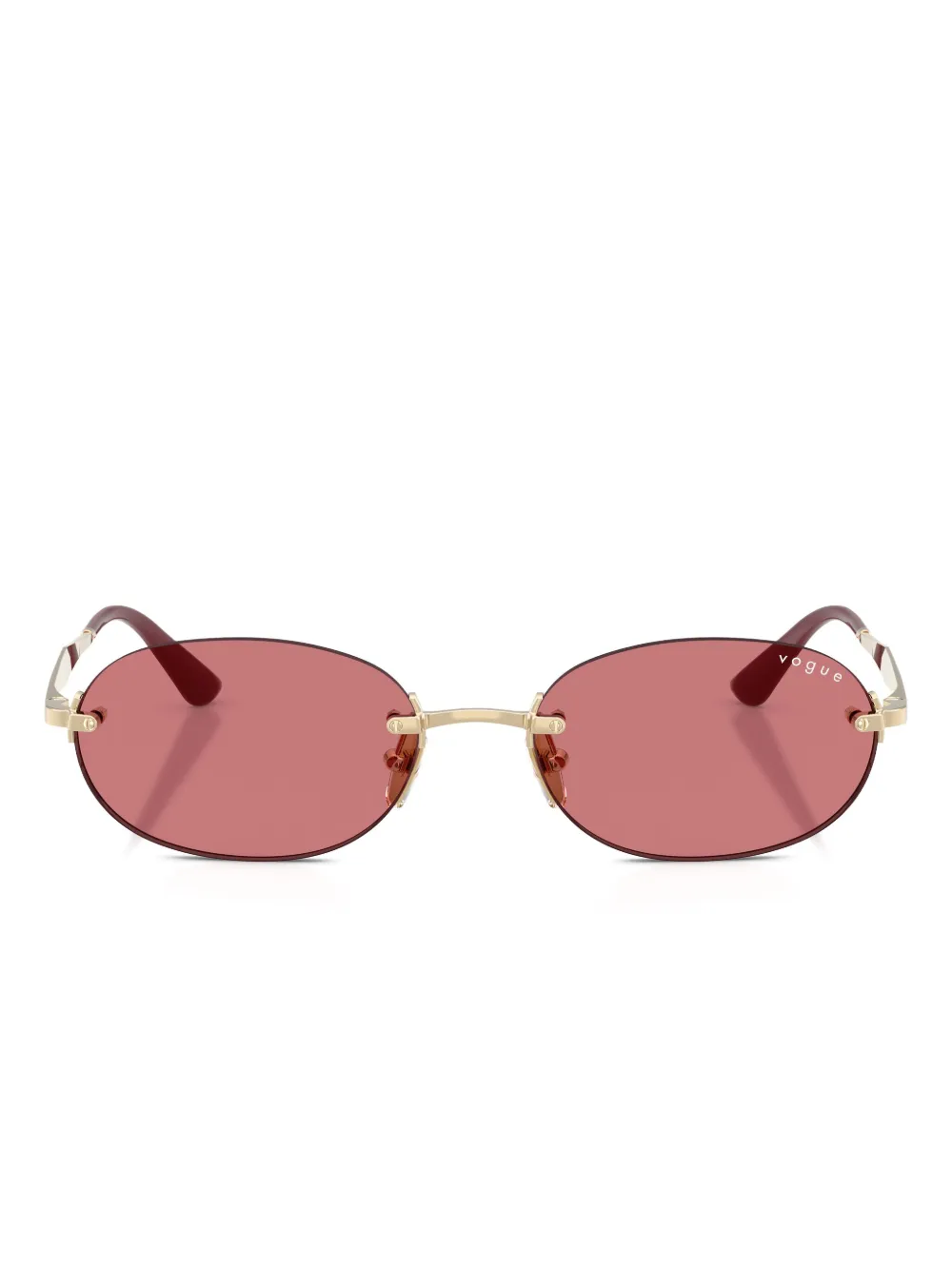 Vogue Eyewear Oval-frame Rimless Sunglasses In Brown