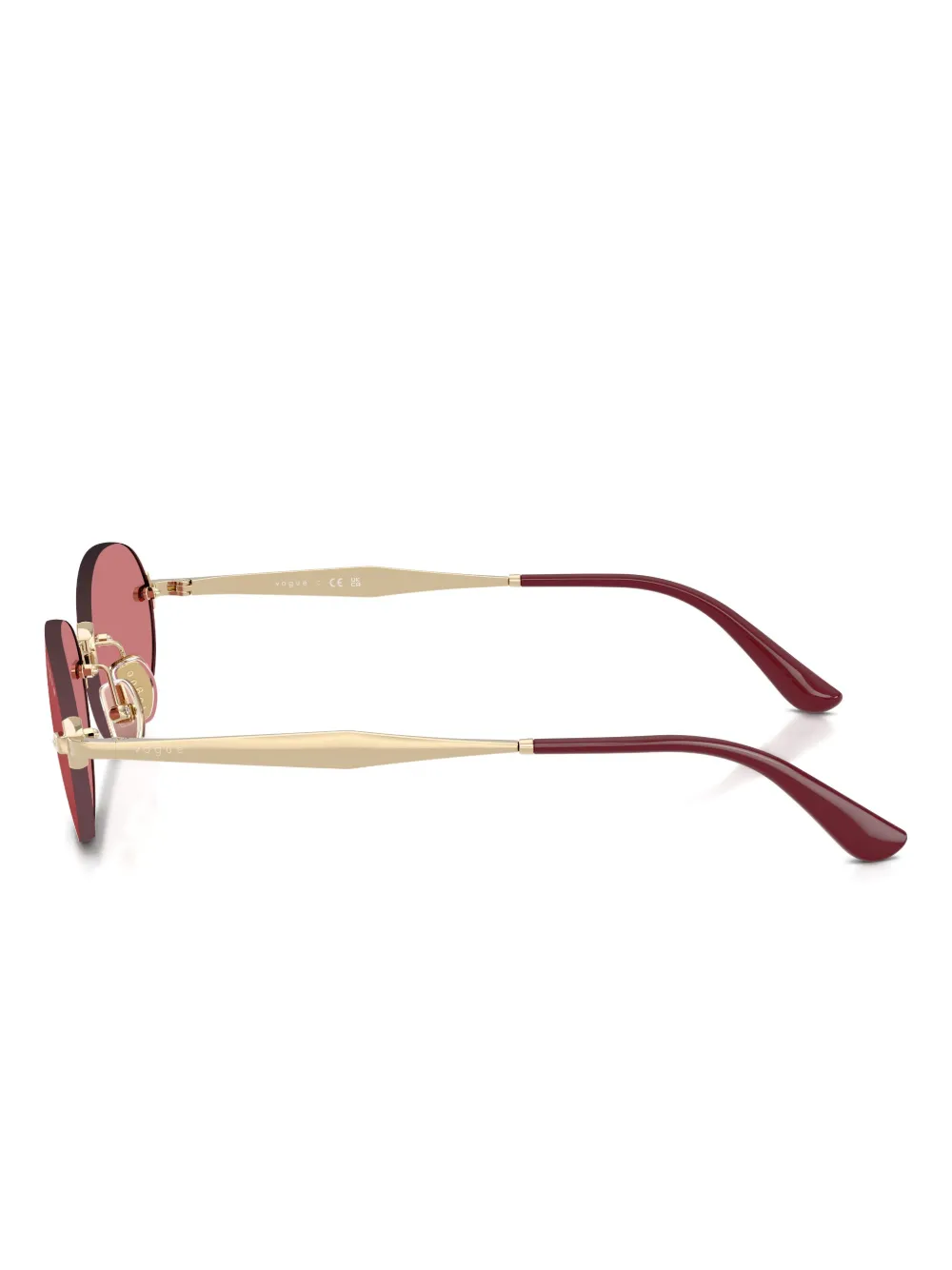 Vogue Eyewear Oval-frame Rimless Sunglasses In Brown