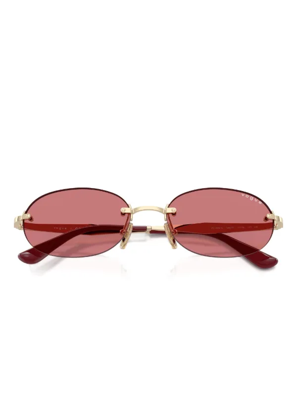Vogue Eyewear oval-frame Rimless Sunglasses | Gold | FARFETCH display picture 1