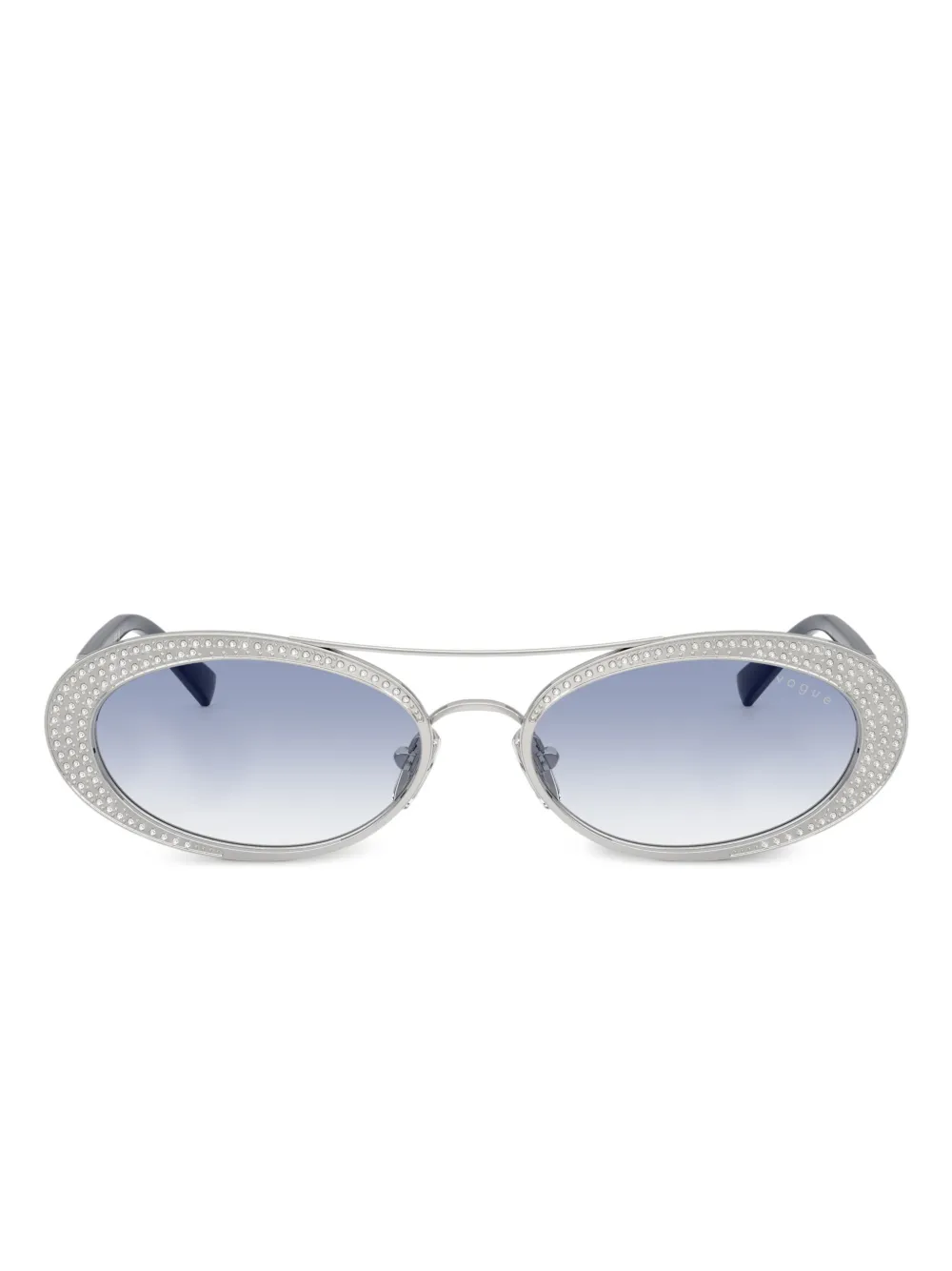 Vogue Eyewear Embellished Oval-frame Sunglasses In Gold