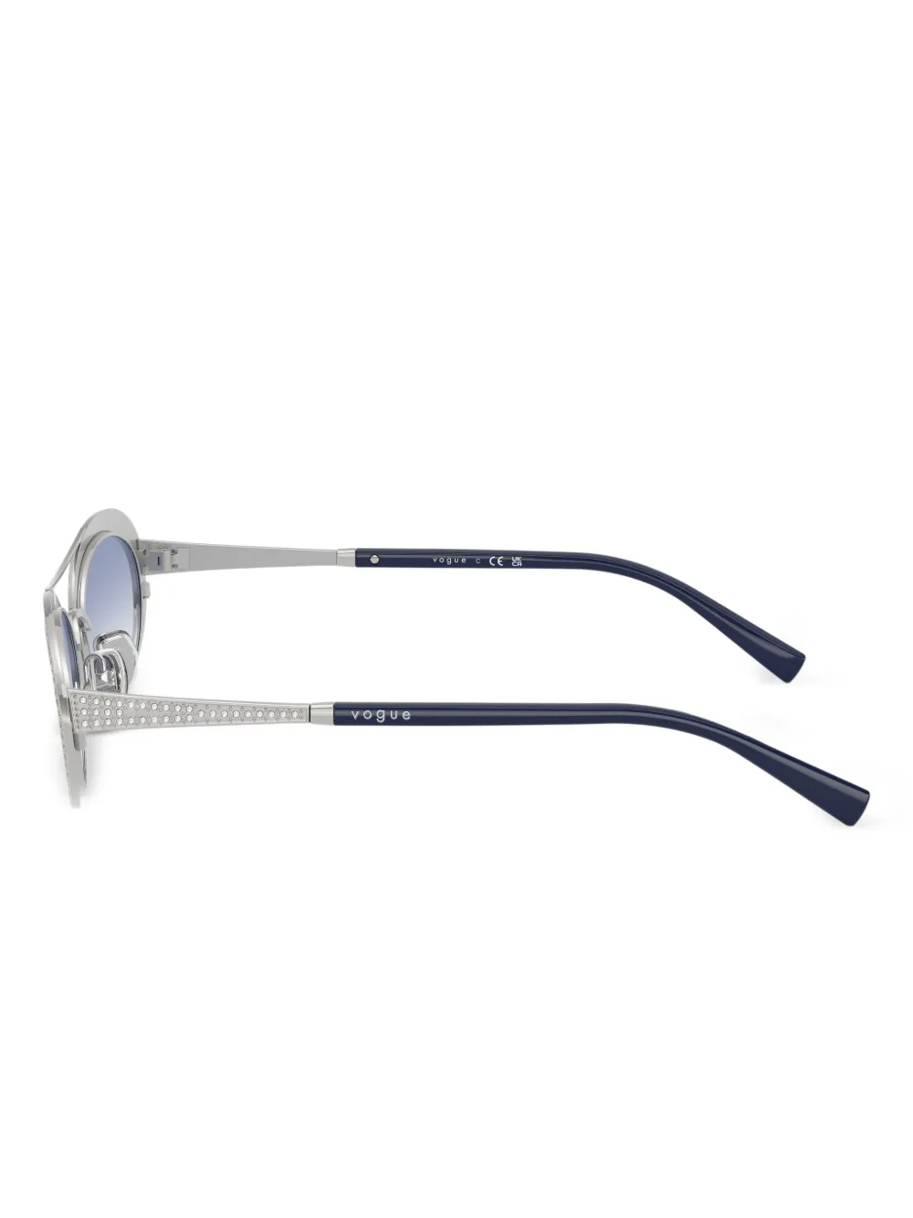 Vogue Eyewear Embellished Oval-frame Sunglasses In Gold