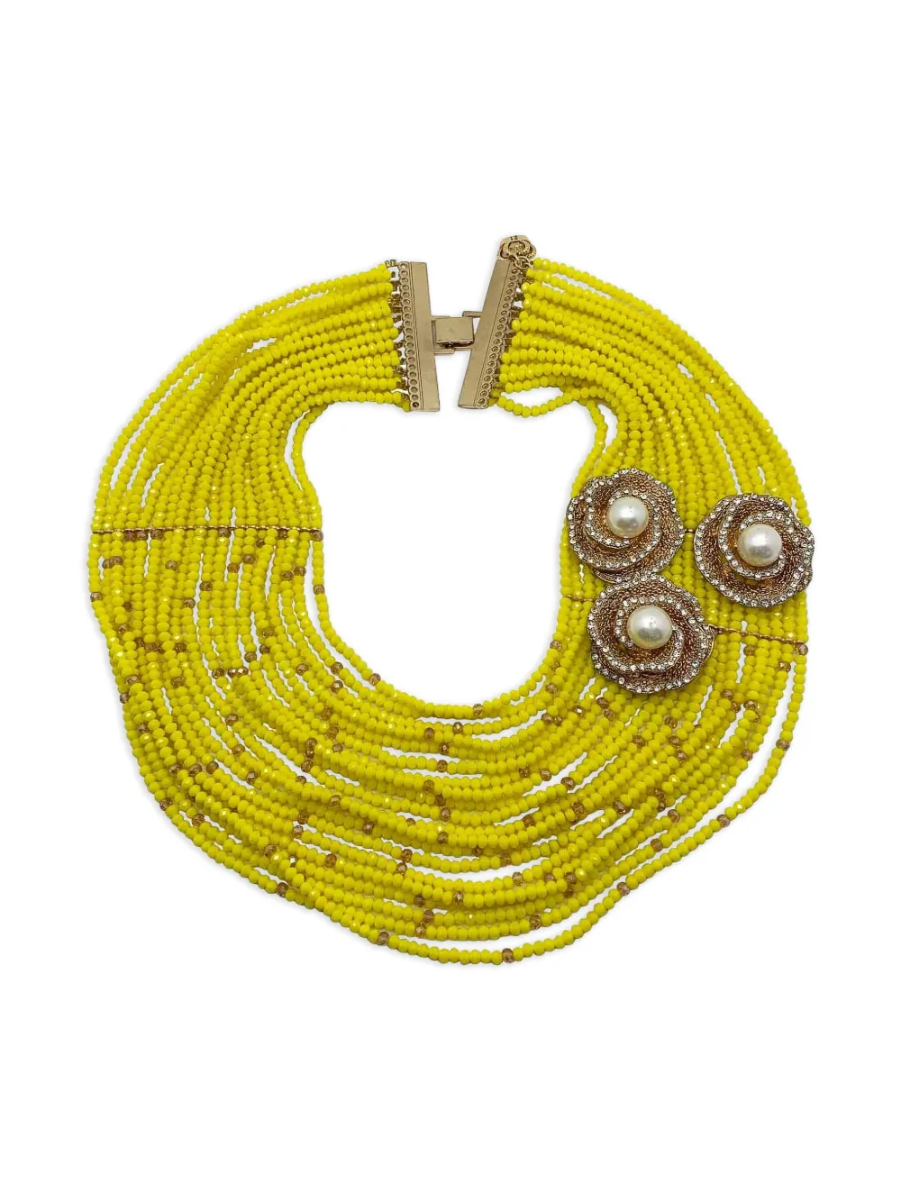 Jennifer Gibson Jewellery Collana con perle anni '1990 - Giallo
