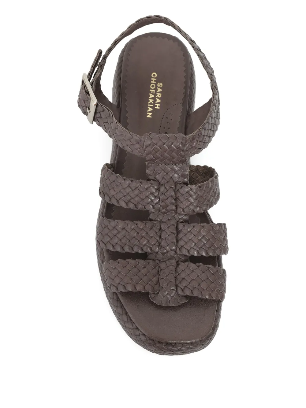 Sarah Chofakian 35 mm Mocca sandalen met plateauzool Grijs