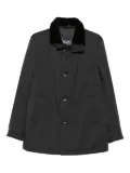Herno velvet-collared button coat - Grey