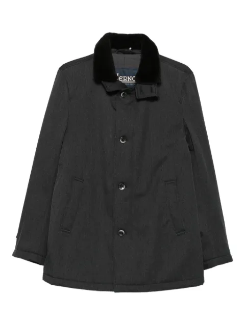 Herno velvet-collared button coat