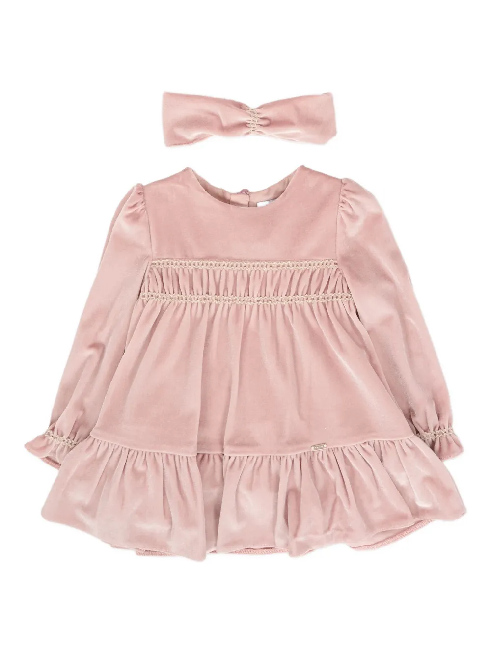 Mayoral velvet ruffled dress Roze