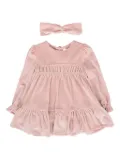 Mayoral velvet ruffled dress - Pink