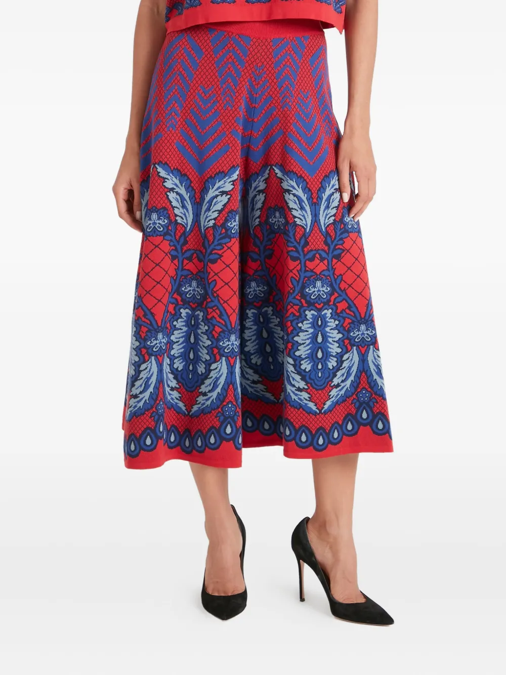 Temperley London Broek met chevron-patroon - Rood