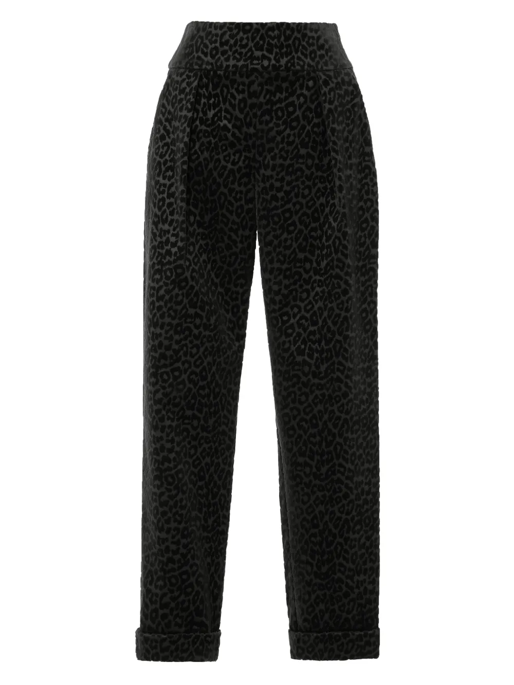 Temperley London leopard-print velvet trousers | Black | Image 1
