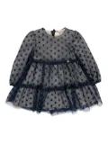 Mayoral embroidered tiered tulle dress - Blue