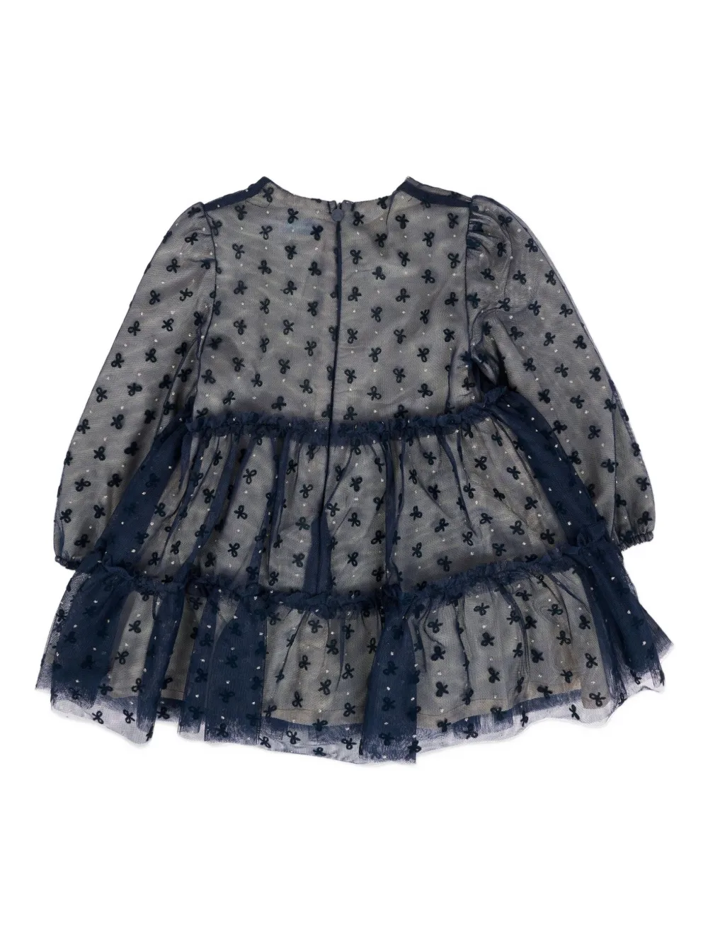 Mayoral embroidered tiered tulle dress - Blauw