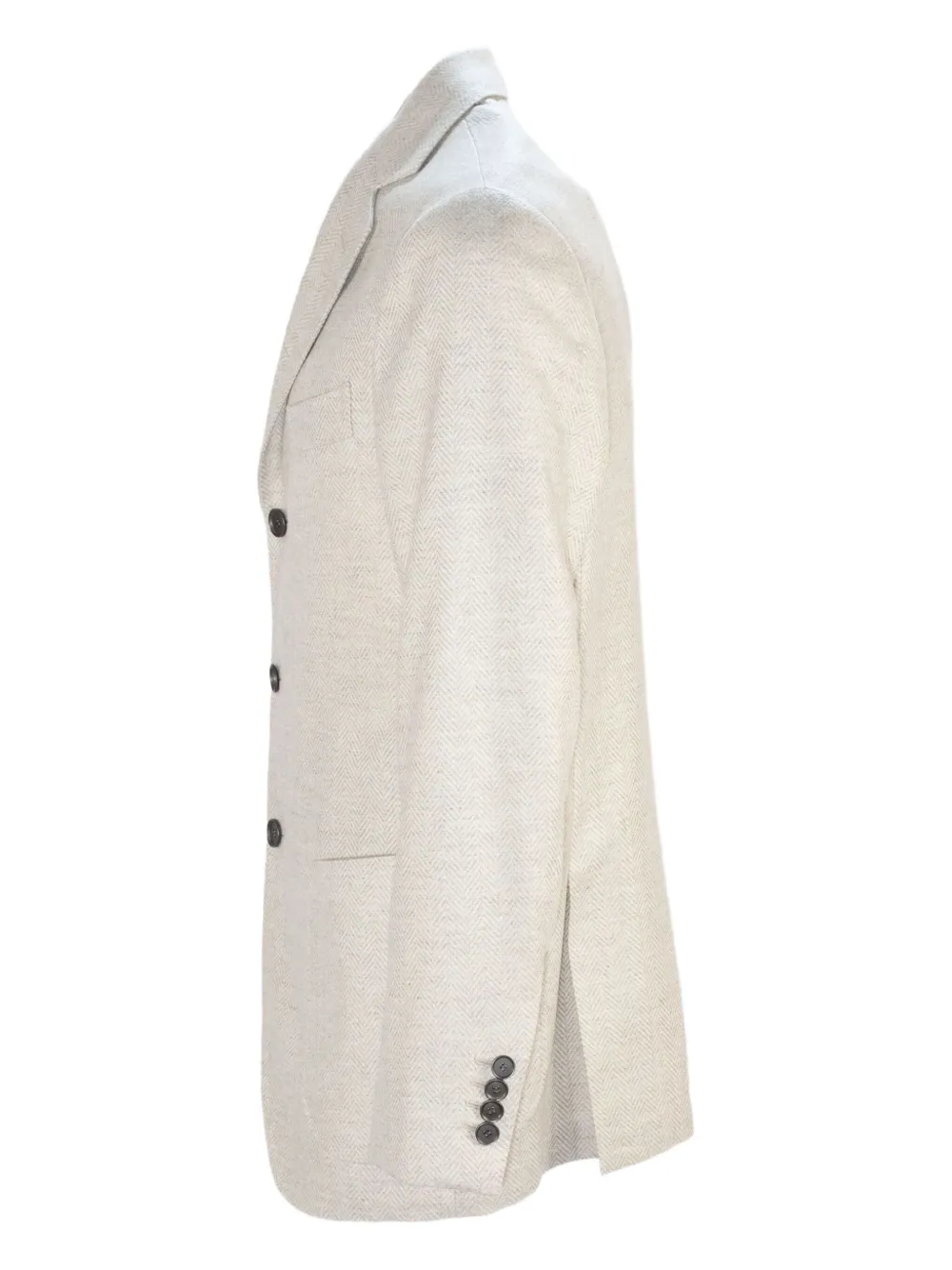 SARTORIO NAPOLI herringbone single-breasted blazer Beige