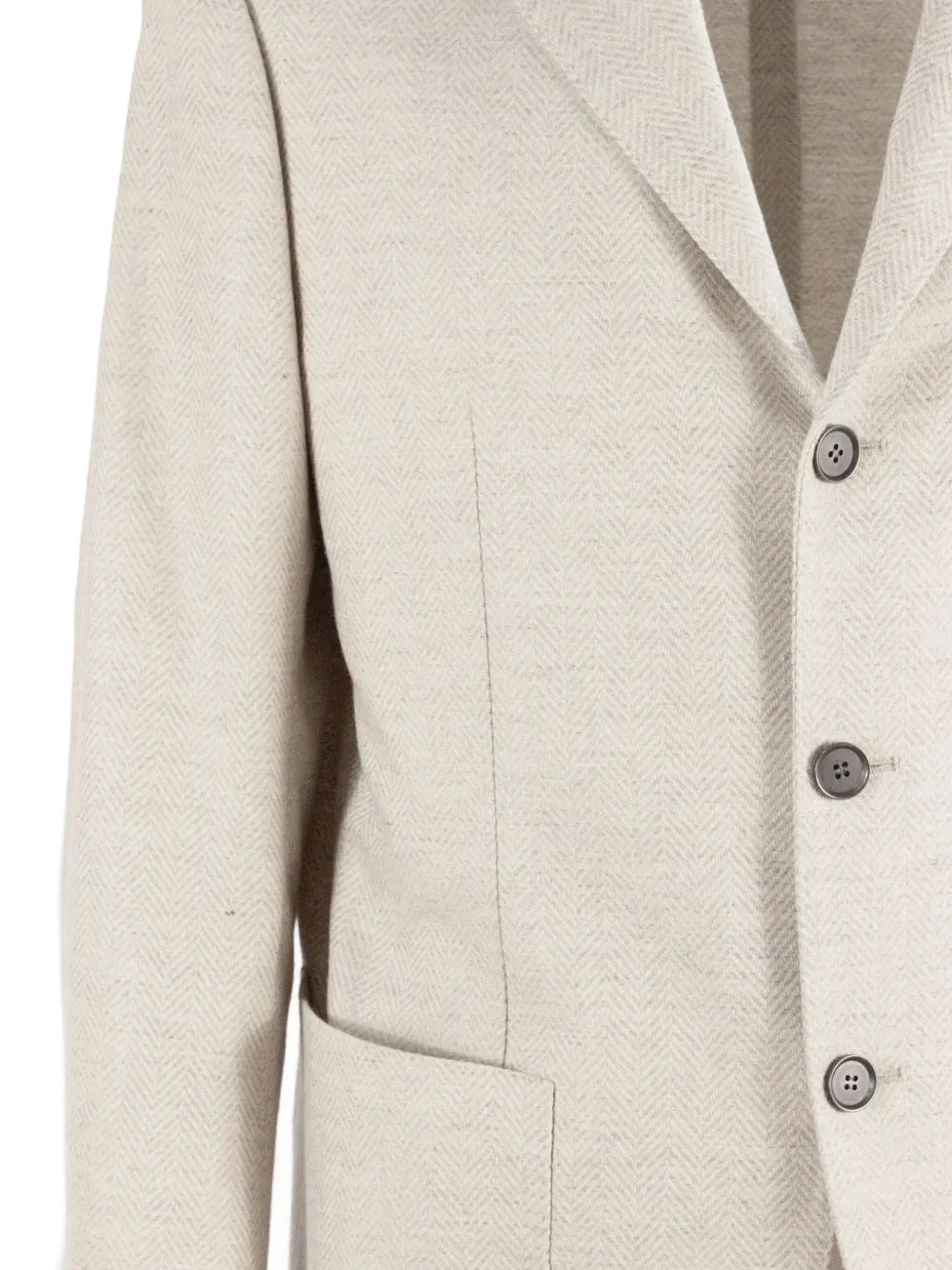 SARTORIO NAPOLI herringbone single-breasted blazer Beige