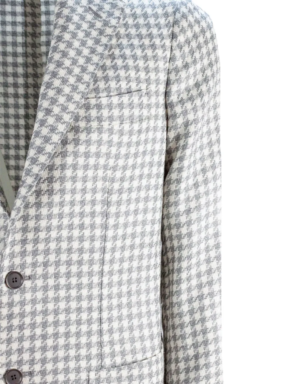 SARTORIO NAPOLI peak-lapel houndstooth check blazer Wit
