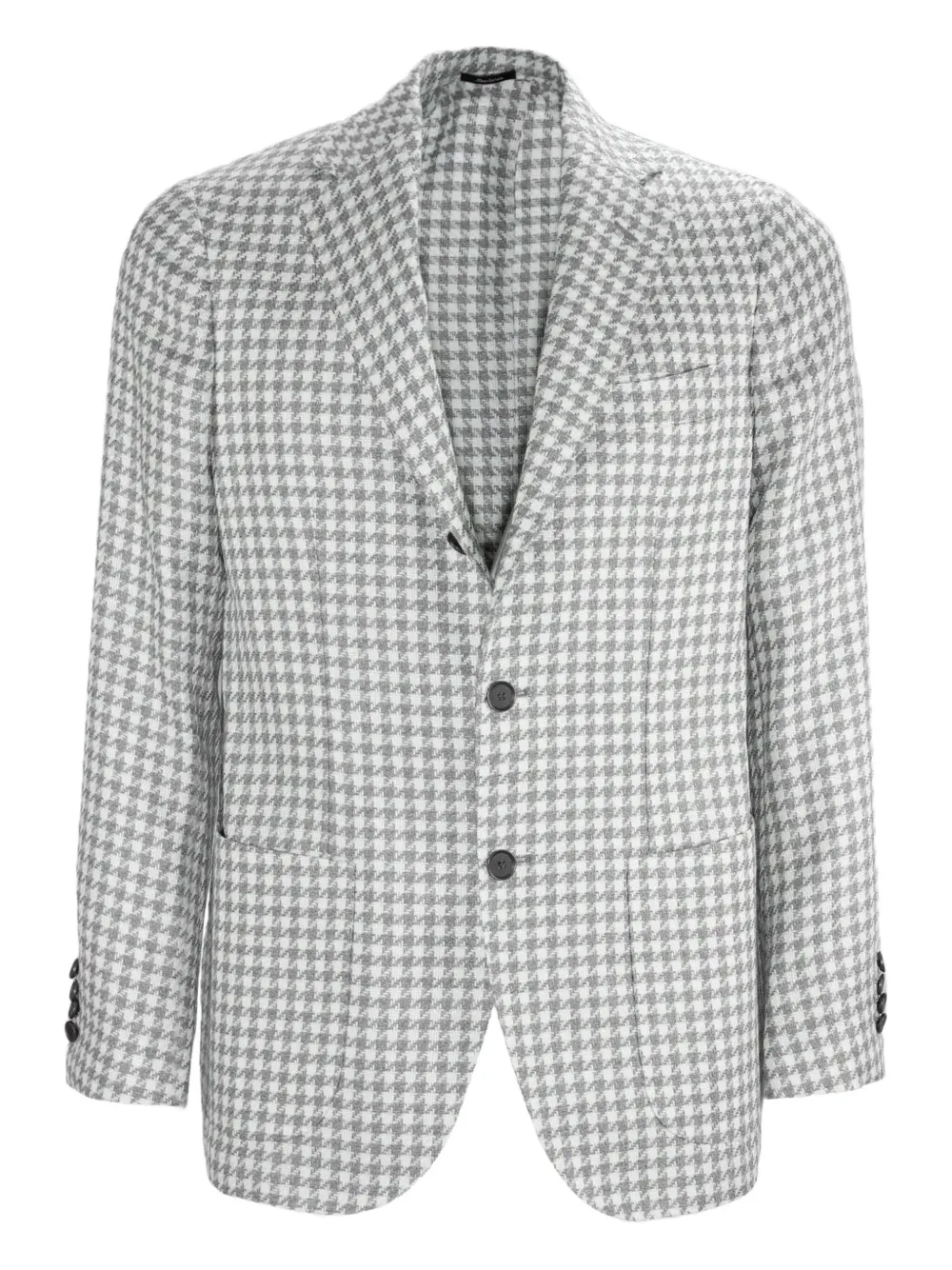 SARTORIO NAPOLI peak-lapel houndstooth check blazer - ホワイト SARTORIO NAPOLI peak-lapel houndstooth check blazer - ホワイト