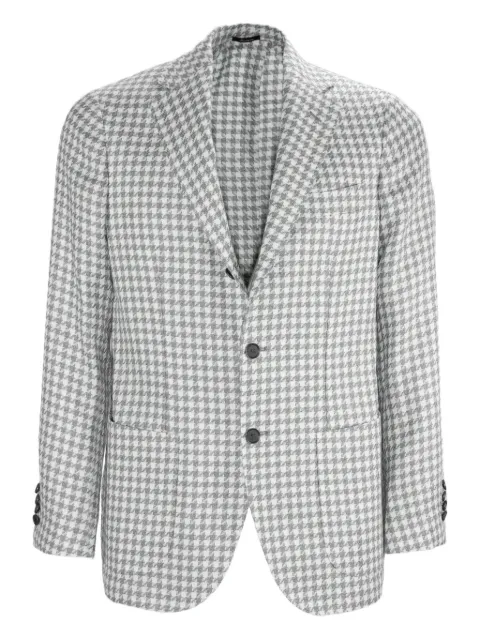 SARTORIO NAPOLI peak-lapel houndstooth check blazer