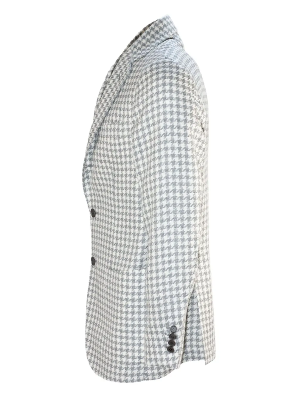 SARTORIO NAPOLI peak-lapel houndstooth check blazer Wit