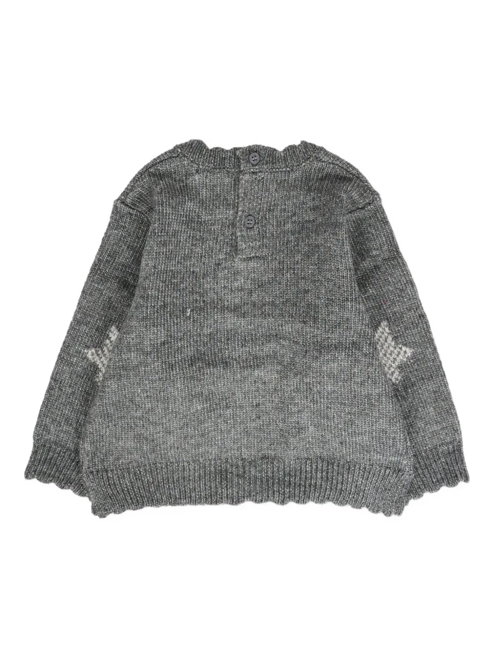 Mayoral star-pattern scalloped-hem sweater Grijs