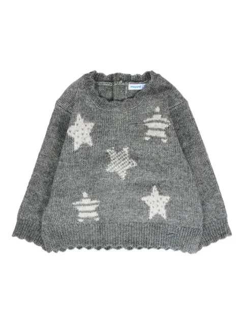 Mayoral star-pattern scalloped-hem sweater