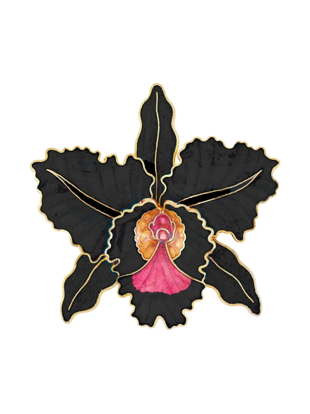 Susan Caplan Vintage 1980s Orchid brooch | Black | Image 1