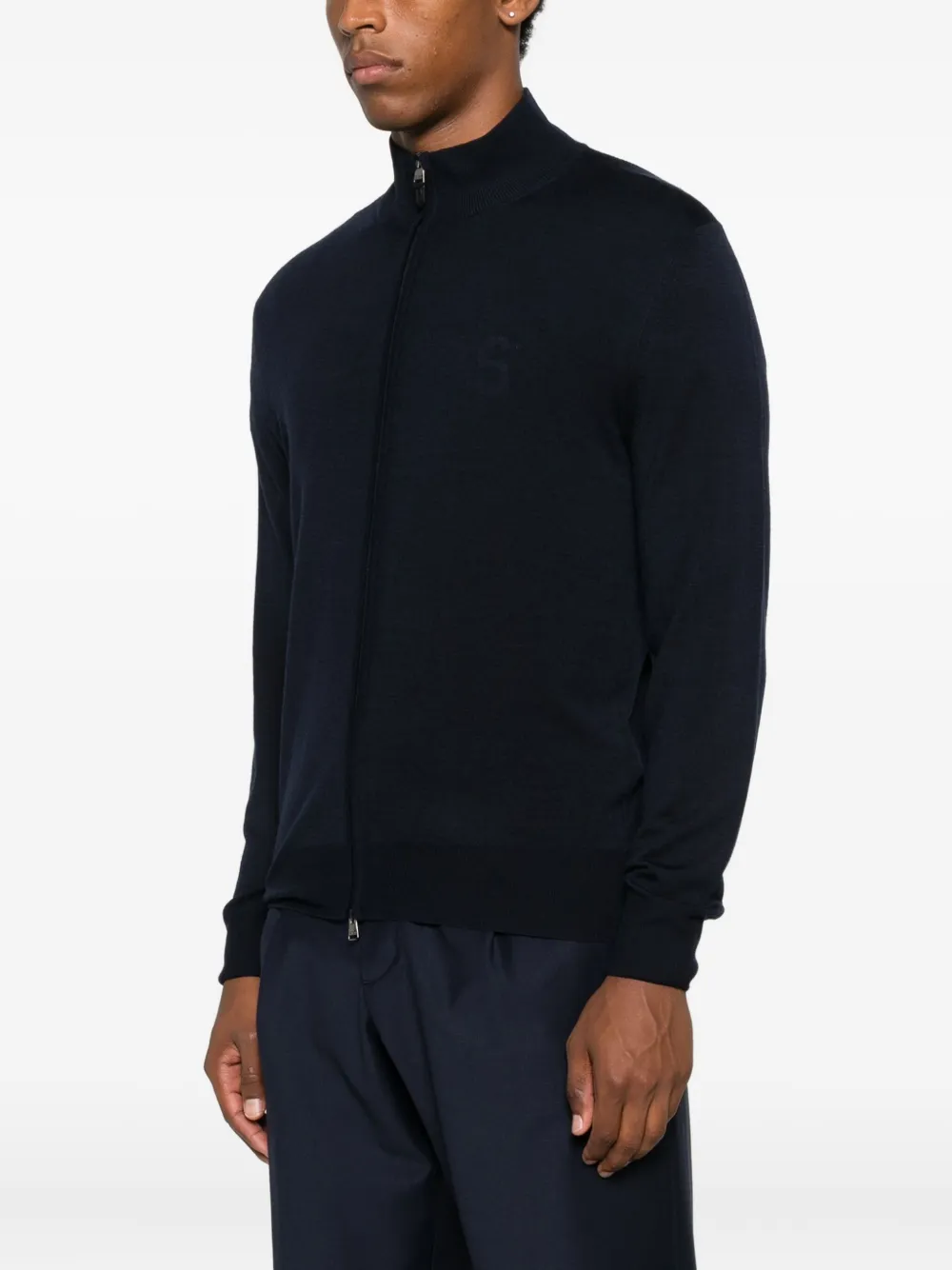Canali Cardigan Mit Reissverschluss In Blue