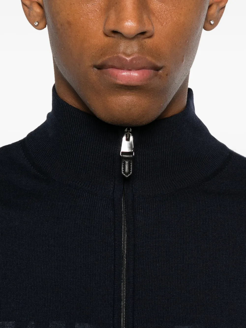 Canali Cardigan Mit Reissverschluss In Blue