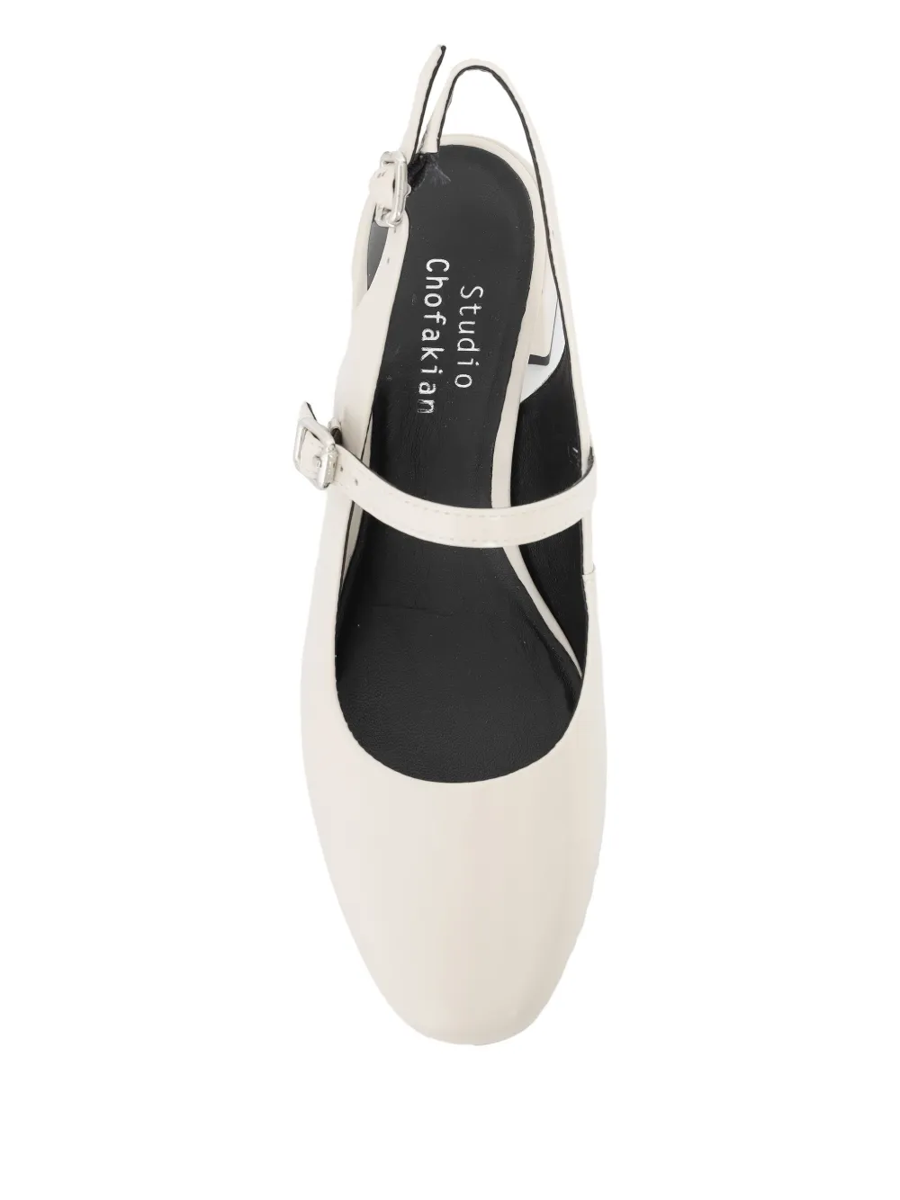 Studio Chofakian 35 mm slingback pumps met gesp BOXOFFWHITE
