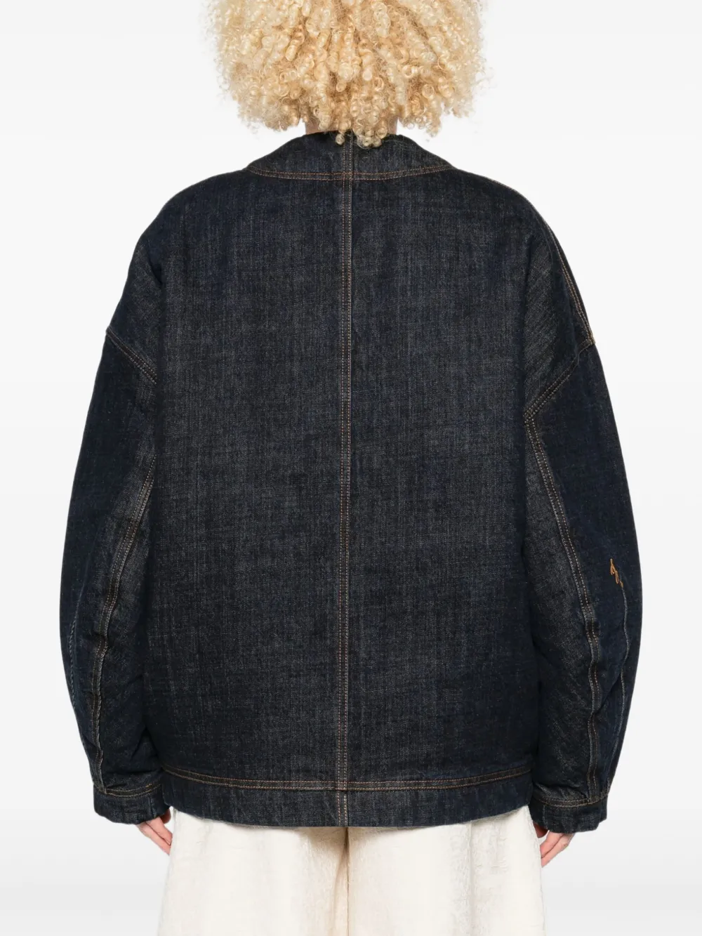 Jacquemus Denim jack met contrasterend stiksel Blauw